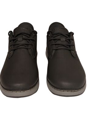Skechers Men's Black Casual Lace-Up Oxford with Gray Contrast Sole